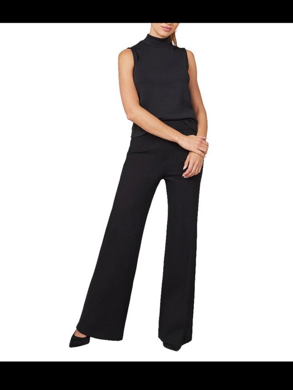 NWT Authentic Spanx Black Wide-Leg High Waist